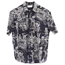 Saint Laurent 2019 Voile Mexican Party Shirt in Black Cotton