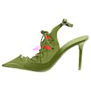 Red Alia 90 naplak perspex slingbacks - size EU 38.5 - Autre Marque
