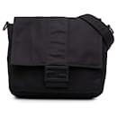 Fendi Sac Baguette Croisé Moyen en Nylon Econyl Noir