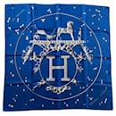 Hermès Square Bright Silver Royal Blue