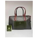 Vintage Balenciaga Monogramm Weekender Bag Green Brown