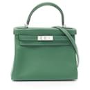 Hermes Kelly 28 Handbag in Green Evercalf Leather - Hermès