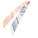 Hermès Pink Ex Libris Silk Twilly Scarf