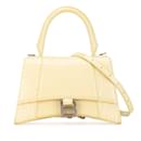 Balenciaga B Logo Hourglass Crocodile Embossed Handbag