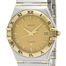 OMEGA Constellation 18K Gold Steel Quartz Mens Watch - Omega