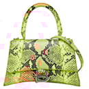 Balenciaga Hourglass Small Python Embossed Handbag