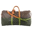 Louis Vuitton Monogram Canvas Keepall Bandoulière 60 Travel Bag M41412
