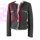 Chanel Wool Viscose Jacket Burgundy Black White