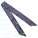 Hermès Blue Couvertures Et Tenues De Jour Twilly Silk Scarf