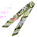 Hermès Red Les Murmures de la Foret Silk Twilly Scarf