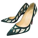 NEW CHRISTIAN LOUBOUTIN MIRADOR 100 GREEN SUEDE 38.5 PUMP SHOES - Christian Louboutin