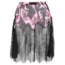 Alexander Mcqueen Lace Knee-Length Skirt in Multicolor Polyester