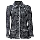 Chanel Single-Breasted Tweed Blazer in Black Wool