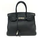 Sac à main Hermes Birkin 30 en cuir Togo noir - Hermès
