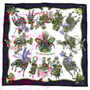 Hermès White Les Fetes Du Roi Soleil Silk Scarf