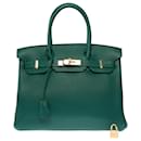 Sac HERMES Birkin 30 en Cuir Vert - 102673 - Hermès