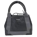 Balenciaga Leather Canvas Navy Cabas 2way Bag 542018