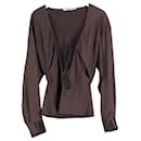 Christopher Esber Triquetra Tie-Detailed Cut-Out Top in Brown Silk - Autre Marque