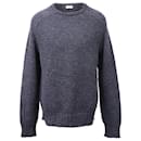  Saint Laurent Knitted Crewneck Sweater in Grey Wool