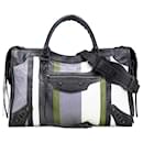 Balenciaga Pink Lambskin Motocross Arena Multicolore Classic City Satchel
