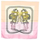 Foulard HERMES Carré 90 ""BRIDES de GALA"" Soie Rose Auth fm4774 - Hermès