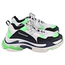 Balenciaga Triple S Sneakers in Green Polyester