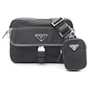 Prada 2VH133 Nylon Saffiano Leather Shoulder Bag