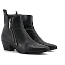 SAINT LAURENT - Saint Laurent Beat ankle boots in black leather (Size 36.5)