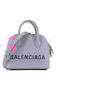 BALENCIAGA - Balenciaga Ville shoulder bag in neon pink grained leather