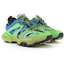 BALENCIAGA - Balenciaga Track sneakers in green and blue leather (T42)
