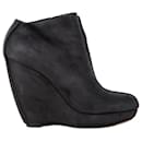  Balenciaga Wedge Ankle Boots in Black Suede