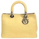 Yellow 2013 Diorissimo 2way bag in ostrich leather