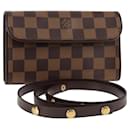 LOUIS VUITTON Damier Ebene Pochette Florentine Waist Bag N51856 LV Auth 131472V - Louis Vuitton
