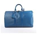 Louis Vuitton Epi Leather Keepall 45 Travel Bag in Blue M42975