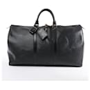 Louis Vuitton Epi Leather Keepall 50 Travel Bag in Black M42962