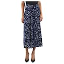 White and navy cosmic pleated midi skirt - size S - Autre Marque