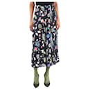 Black floral pleated midi skirt - size S - Autre Marque