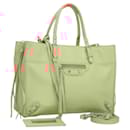 BALENCIAGA The Paper A6 Hand Bag Leather 2way Pink Silver 370926 Auth 130150 - Balenciaga