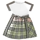 Burberry Kids White/Beige House Check Dress - Autre Marque
