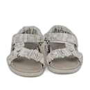 Dolce & Gabbana Kids Grey FF Logo Vekcri Strap Flat Sandals - Autre Marque