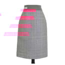 Jupe midi en tissu pied-de-poule rose avec taille élastique Fendi
