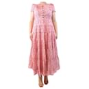 Pink tiered floral maxi dress - size UK 14 - Autre Marque