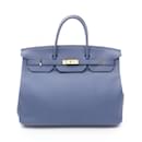 Sac Hermès Birkin 40 en cuir Togo bleu