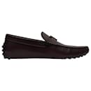  Tod's T Timeless Gommino Loafers in Burgundy Calf Leather