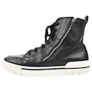 Hermès Leather High-Top Side Zip Sneakers in Black, Size 42 EU 182355ZH