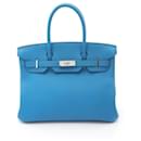 Hermes Birkin 30 Handbag in Blue Togo Leather - Hermès