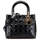 Dior Black Medium Patent Cannage Lady Dior