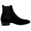 Saint Laurent Wyatt Chelsea Boots in Black Suede