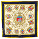 Hermès White Les Armes de Paris Silk Scarf