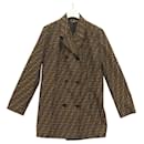 Veste en toile Zucca FENDI Marron Noir Auth 132371V - Fendi